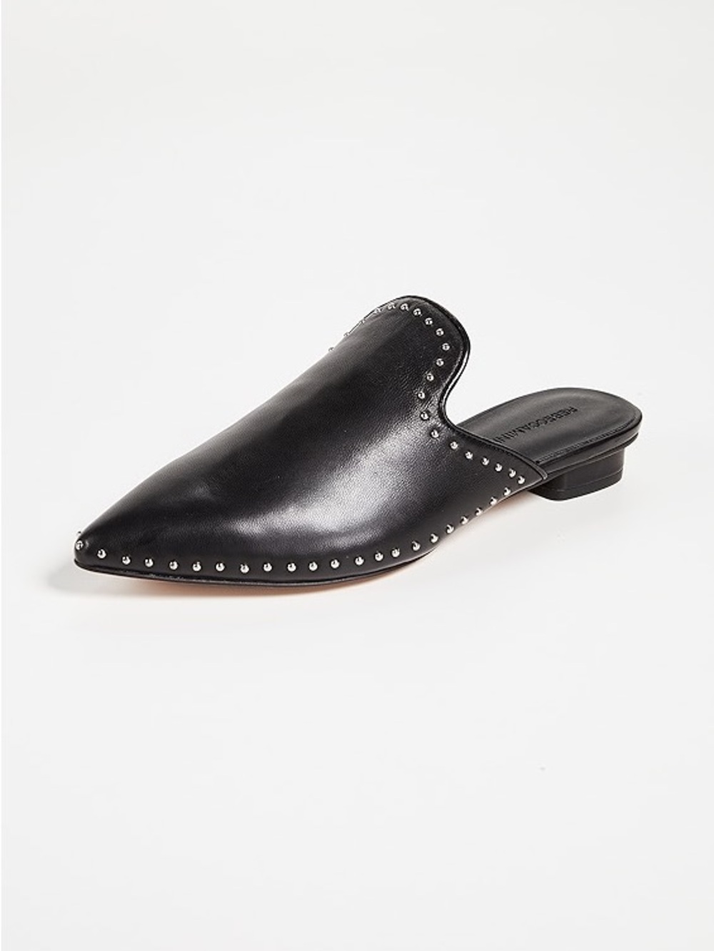 Rebecca Minkoff Chamille Black Studded Pointed Leather Mule size 8